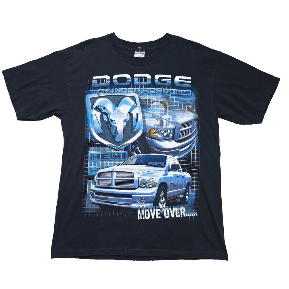 Dodge Truck Thunderroad Hemi Front & Back Graphic Tee Shirt Size L Y2K 2003